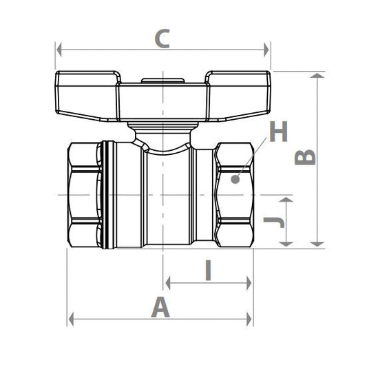Փական գնդավոր դեղին թիթեռնիկ-բռնակով ներքին պարուրակով 3/4" Giacomini-R731GAX004, 1/2" Giacomini-R731GAX003, 1" Giacomini-R731GAX005